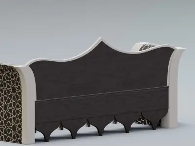 Moroccan wooden daybed 3D model