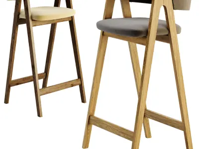 Bar Stool PYCH beech 3D model