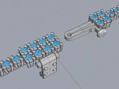 Tennis Bracelet with diamonds 1 point 6 mm 3D print model