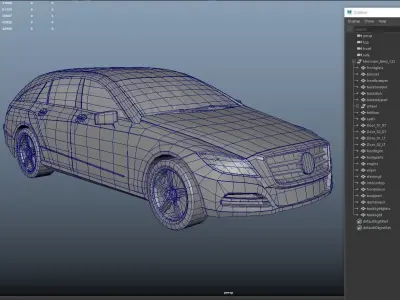 Mercedes-Benz CLS Model Low poly 3D model