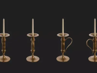 Antique Candle Holder 3D model 3D model