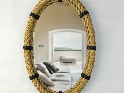 Nautical Rope Oval Mirror 3D model