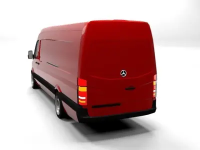 MERCEDES SPRINTER XXL 2008 LOWPOLY Low-poly 3D model