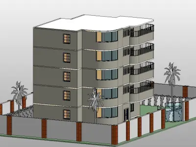 Resident Building 3D model 150m2 3D model