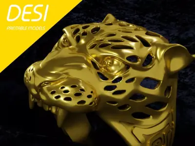 Mayan Jaguar Ring  3D print model