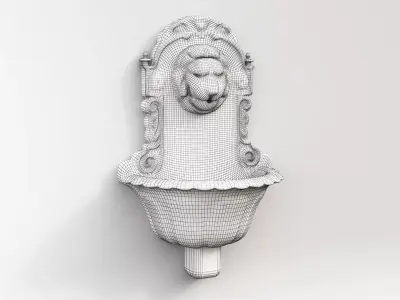 Wall fountain Low-poly 3D model