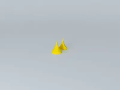 Spherocone pair of silver stud earrings Free 3D model