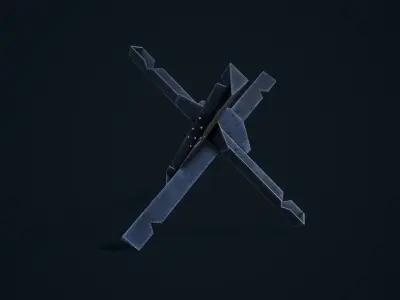 Hedgehog Anti-Tank Low-poly 3D model