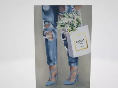 Denim Dream Fall Canvas Wall Art Low-poly 3D model