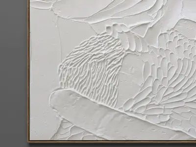 Plaster two square photo frames 14 Low-poly 3D model