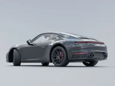 Porsche 911 Carrera 4 GTS low poly Low-poly 3D model