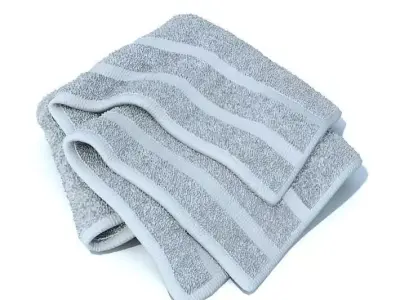 Blue Bath Towel 3D model