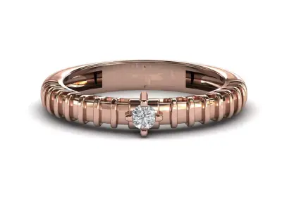 STL 3DM Print Ready Women Diamond Ring Lightweight Printable  3D print model 88