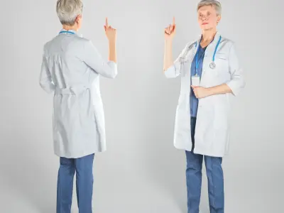 Adult female medical doctor 129 Low-poly 3D model