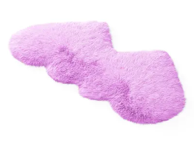 Faux Fur Carpet Two Hearts 3D model