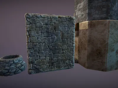 Fireplace and hearths Low-poly 3D model