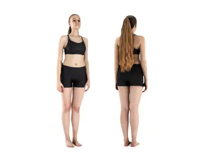 Woman in sports standing 62 Low-poly 3D model