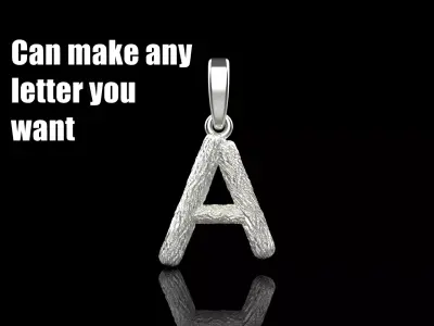 Texture letter pendant model 816 3D print model