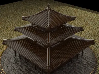 Chinese ancient house 3D model 29
