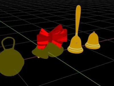 CHRISTMAS BELLS Low-poly 3D model