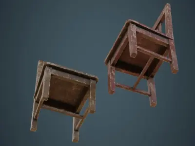 Kitchen Chair 4B Low-poly 3D model