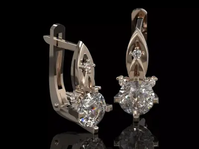 Luxury Jewelry CAD Model  Ring and Earrings 3D print model