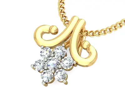 Solitaire Women Pendant 3dm STL OBJ FBX Renders Details 3D print model 65