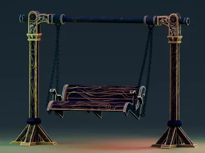 Stylized Halloween Props - Swing Low-poly 3D model