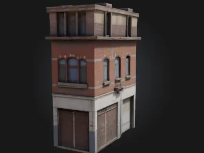 Urban Storefront Building  Versatile City Scene Essential 3D model