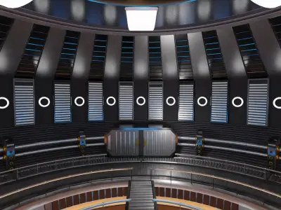 Sci-Fi Interior Scene 3D Model With 25 Sci-Fi Music Tracks Low-poly 3D model