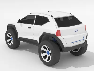 Generic low-poly SUV concept car Low-poly 3D model