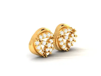 Studs Earrings for Women 3dm STL FBX OBJ Render Details 3D print model