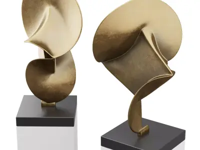 Karl Geckler Double Discus Sculpture Low-poly 3D model