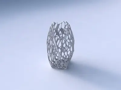 Vase twisted quadratic with cracked organic lattice  3D print model