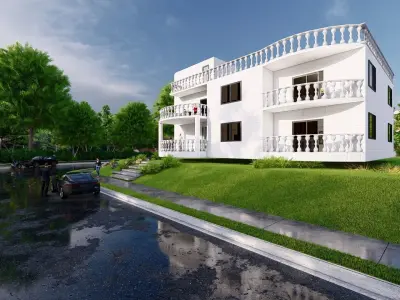 modern villa 3D model 4