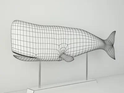 Carved Whale on Pedestal 3D model