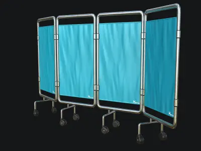 Hospital Curtain PBR Game Ready Low-poly 3D model