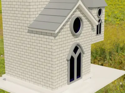 Birdhouse in middle of field 3D model