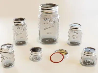 Mason Jars Low-poly 3D model