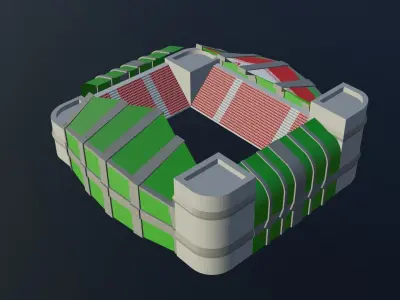 Football Stadium - Iranian Low-poly 3D model