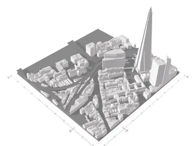 Free 3D Model of London - Sample of AccuCities Base Model - Tile Free 3D model