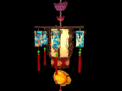 Chinese palace lantern 3D model 27