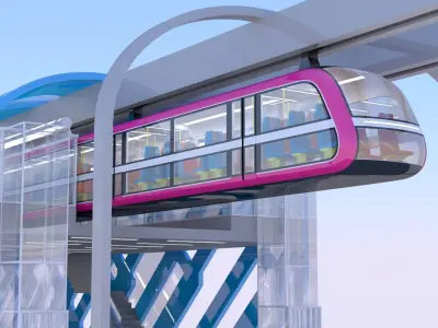 Elevated train station II 3D model