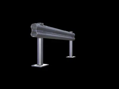  3d High  Render Steel Guardrail Barrier   3D model