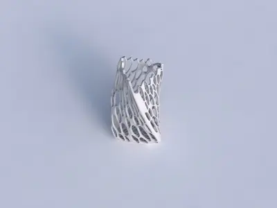 Vase twist triangle with cracked organic lattice  3D print model