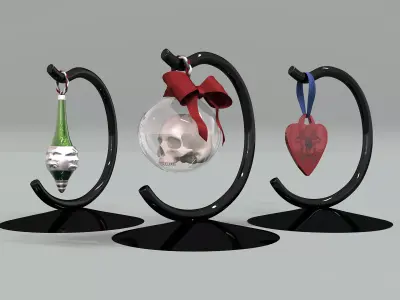 Gothic Christmas Tabletop Decoration Low-poly 3D model