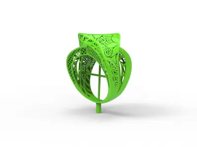 Lightweight Fusion Ring  Ready for Casting TR016 3D print model