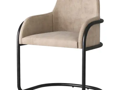 Armchair Morgan Steel Low-poly 3D model