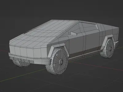 Cybertruck tesla  Low-poly 3D model