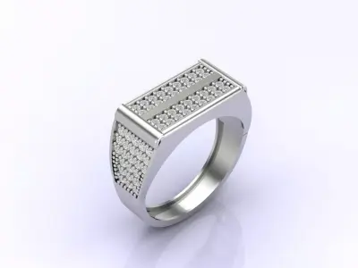 Print Ready STL 3DM  Gents Rings Diamond Men Ring  3D print model 238